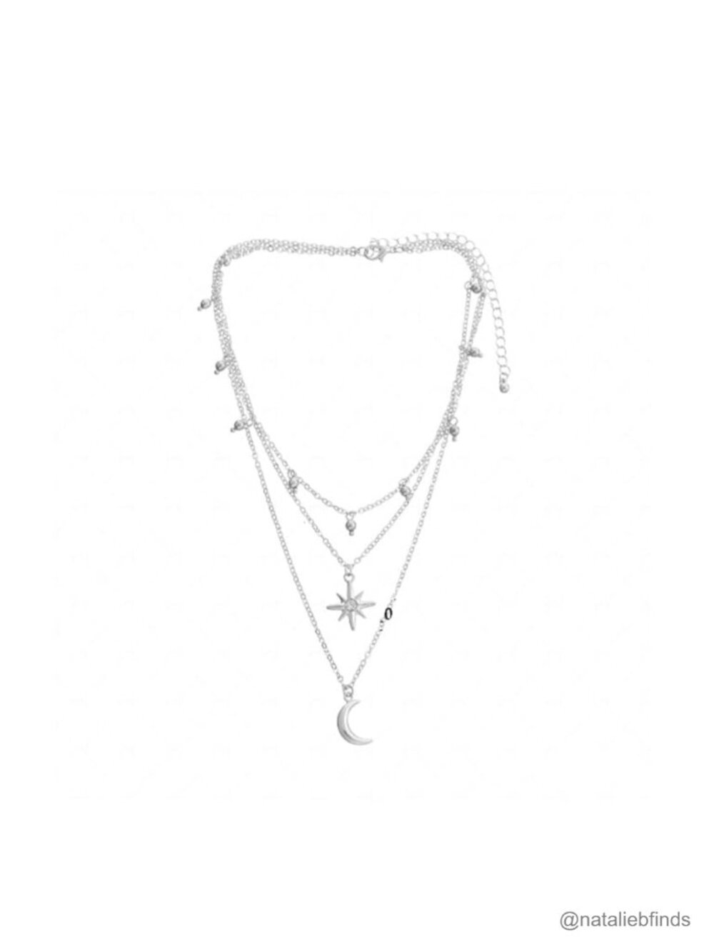 Celestial Three Tier Star Moon Choker Necklace Layered Dainty Alloy Lightweight